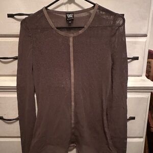 Worth Brown Mesh Blouse
